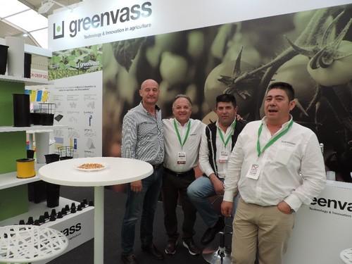 Roque Cascales, Ángel Piedrabuena y Carmelo Guillén, gerentes de Greenvass en Expoloevante