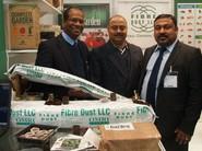 Sam, presidente de Fibre Dust LLC (primero por la izquierda) junto a Assam, responsable de la empresa en Almería y el  director comercial en su stand