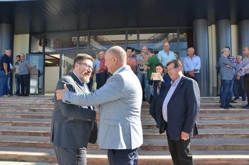 Recibimiento del presidente de Campoejido al consejero de Agricultura, Rodrigo Sánchez Haro.