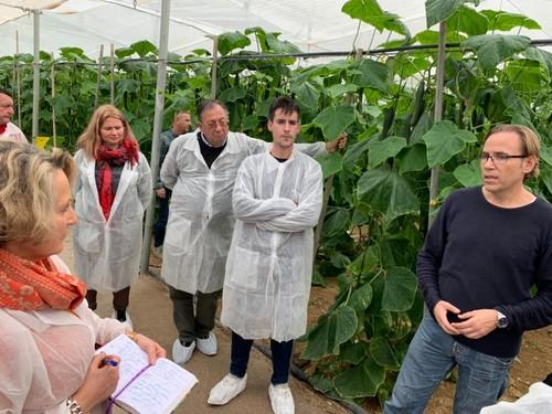 Antonio Reina, breeder de pepino de Seminis, explicando las características de SV5047CE.