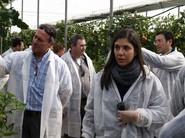 Explicando pormenores de la plantación.