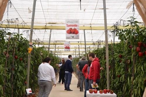 Agricultores y técnicos de Motroy durante la jornada de puertas abiertas.