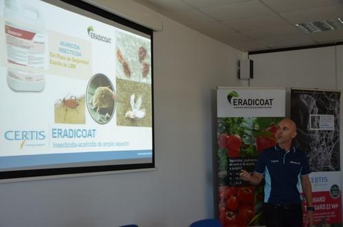 Jorge Hernández, portfolio manager de Certis España, explicó las bondades del producto Eradicoat