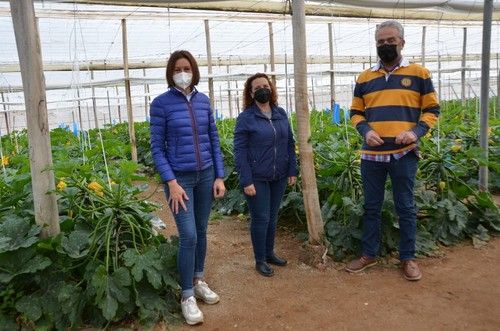 Inmaculada Hernández, de Syngenta, atendiendo a agricultores asistentes a las jornadas.