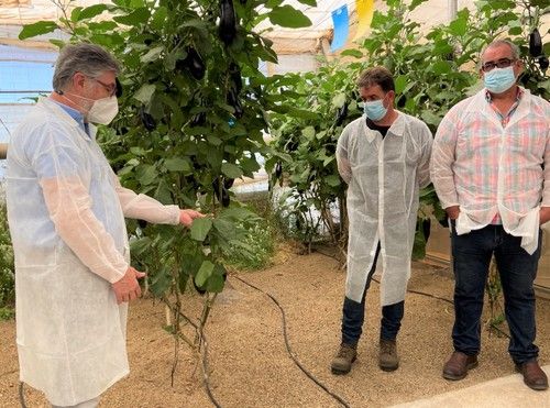 Alberto Domingo, junto a varios agricultores de la zona de Málaga