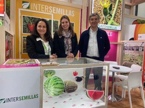 Ester Gómez, Santène Meugnier y Claudio Vidal, de Intersemillas