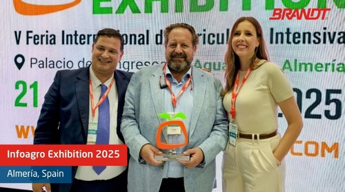 En la categoría de Nutrición
Vegetal, la Organización de Infoagro Exhibition ha seleccionado como ganadora del Premio en
esta quinta edición de la muestra a Brandt Europe