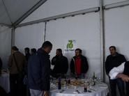 Técnicos durante la posterior comida.