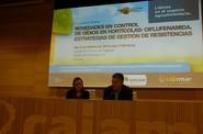 Marta Ruiz, responsable de Transferencia Tecnológica de Sipcam Iberia, y Juan Carlos Gázquez, de 'Las Palmerillas', fueron los encargados de presentar la jornada.