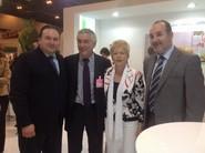 Francisco Vargas, presidente de ASAJA-Almería, con el secretario general de Agricultura y Alimentación, la consejera de Agricultura y el delegado territorial del ramo.