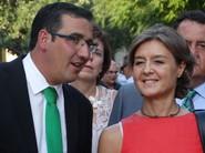 El alcalde de Membrilla y la ministra de Agricultura.