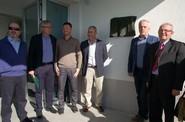 De izquierda a derecha, Valter Ceppi, director comercial de Koppert España, José Eduardo Belda, director de I+D de Koppert, Henri Oosthoek, CEO de la empresa, y Antonio Bonilla, alcalde de Vícar.