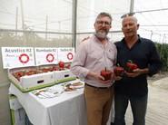 Alberto Domingo, de RZ, junto a un agricultor consolidado de Rijk Zwaan