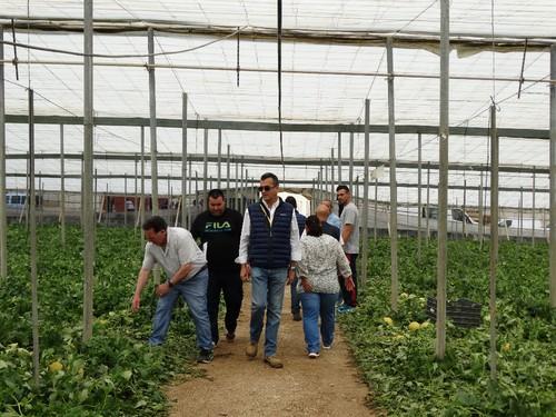 Los técnicos de la empresa acompañaron a los agricultores en su visita a la finca.