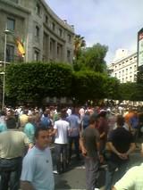 Los manifestantes llegan a la Plaza Circular de la capital