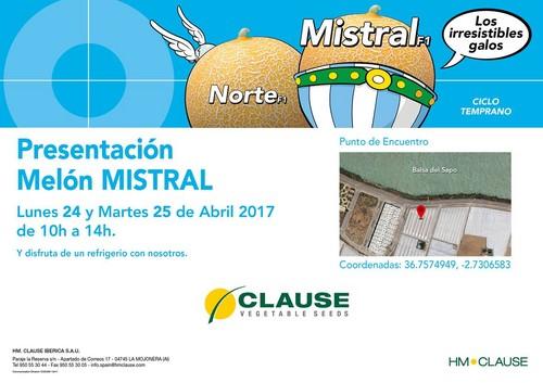 HM. Clause muestra Mistral, su galia para un ciclo temprano, los próximos lunes y martes en unas jornadas de campo en El Ejido
