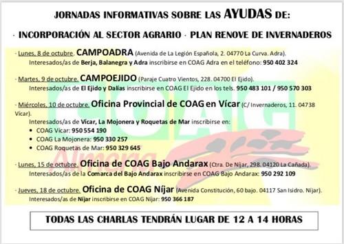 COAG insta a Agricultura que resuelva de forma definitiva la convocatoria para invernaderos de 2016