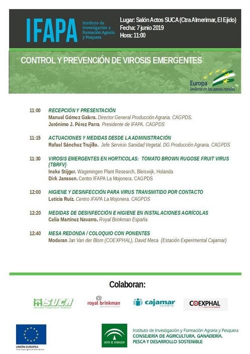 El IFAPA da unas jornadas sobre control y prevención de virosis emergentes