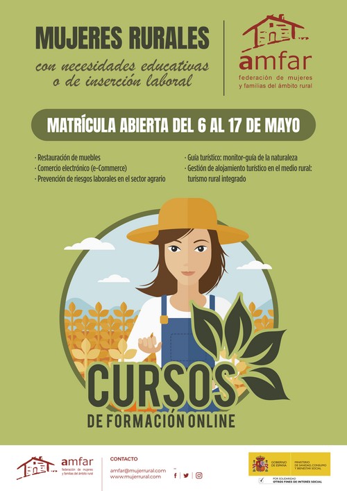 AMFAR abre el plazo de matrícula de cinco cursos online gratuitos dirigidos a las mujeres rurales