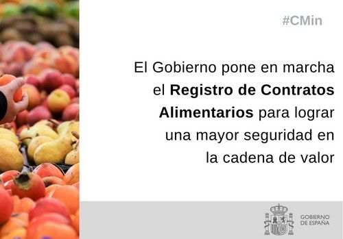 El Gobierno pone en marcha el registro de contratos alimentarios