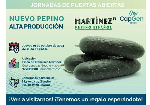 CapGen Seeds presenta su nuevo pepino corto Martínez en el levante almeriense
