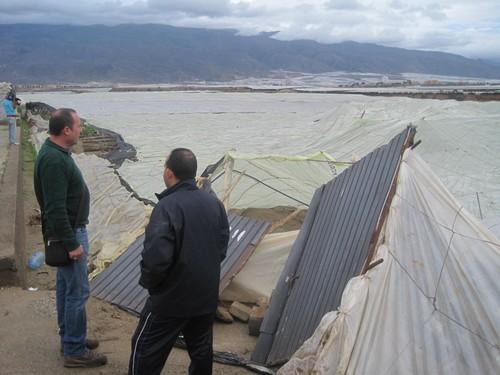Coag-Almería visita varios invernaderos afectados por los dos tornados