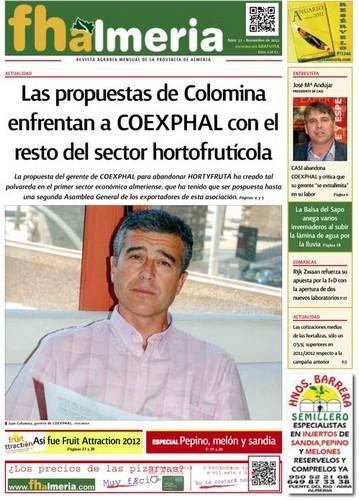 fhalmería dedica en su edición en papel una amplia cobertura a la crisis de HORTYFRUTA por la salida de COEXPHAL
