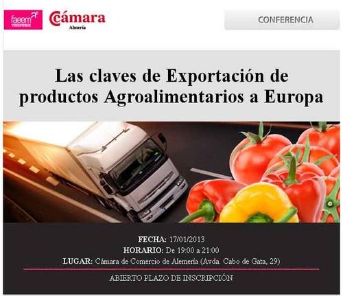 La Cámara de Comercio muestra las claves para exportar productos agroalimentarios a Europa