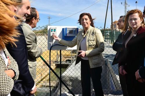 Susana Díaz valora “el tiempo récord” en el que se han repuesto las conducciones del Almanzora destruidas por las riadas