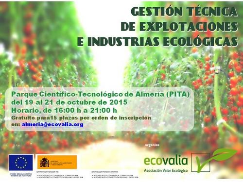 Ecovalia organiza el curso gratuito “Gestión-Asesoramiento técnico aplicado a explotaciones y empresas ecológicas”