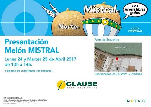 HM. Clause muestra Mistral, su galia para un ciclo temprano, los próximos lunes y martes en unas jornadas de campo en El Ejido