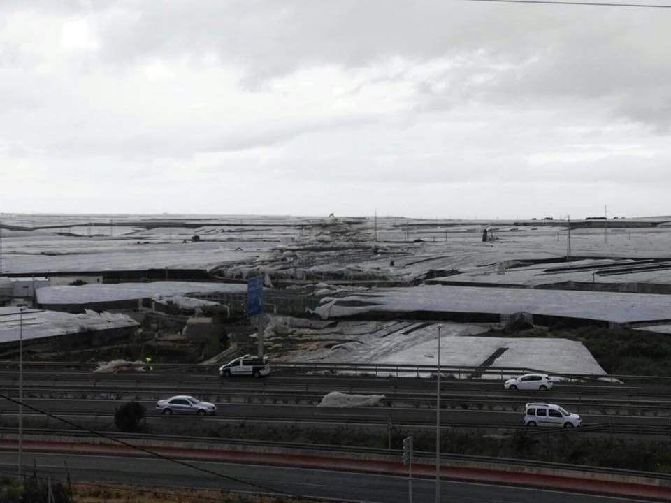 Un tornado daña alrededor de 150 hectáreas de invernadero en El Ejido