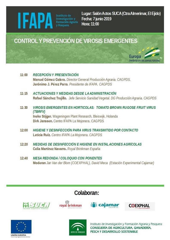 El IFAPA da unas jornadas sobre control y prevención de virosis emergentes