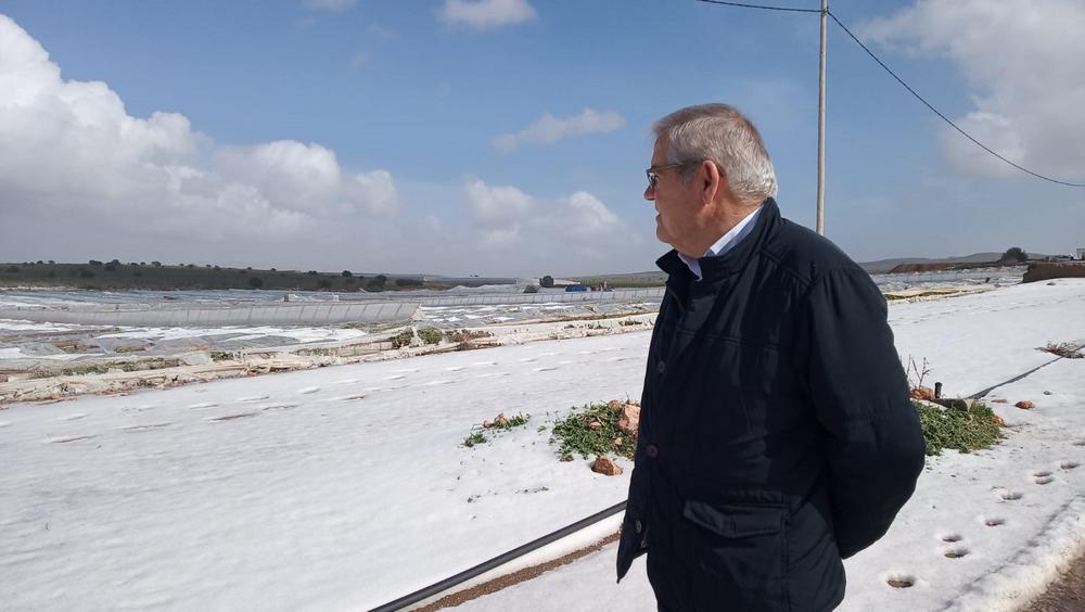 El presidente de ASAJA Almería se desplaza hasta Níjar para evaluar los daños causados por la borrasca 'Gloria'