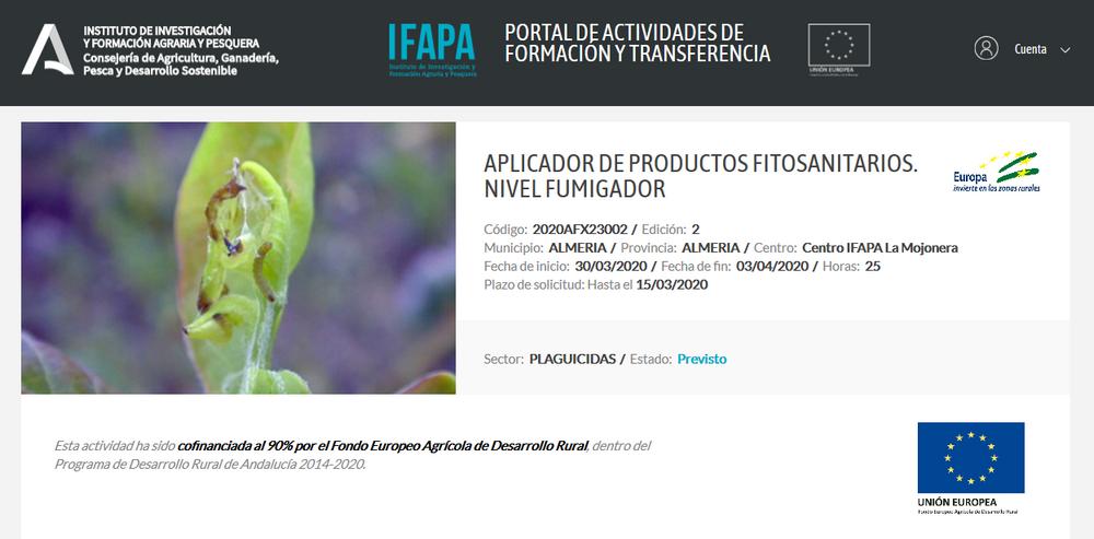 El IFAPA imparte un curso sobre la aplicación de productos fitosanitarios