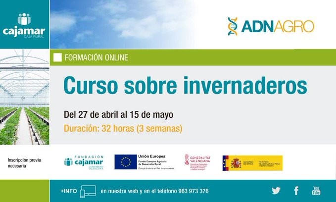 Cajamar completa las plazas para el curso sobre invernaderos del 27 de abril al 15 de mayo
