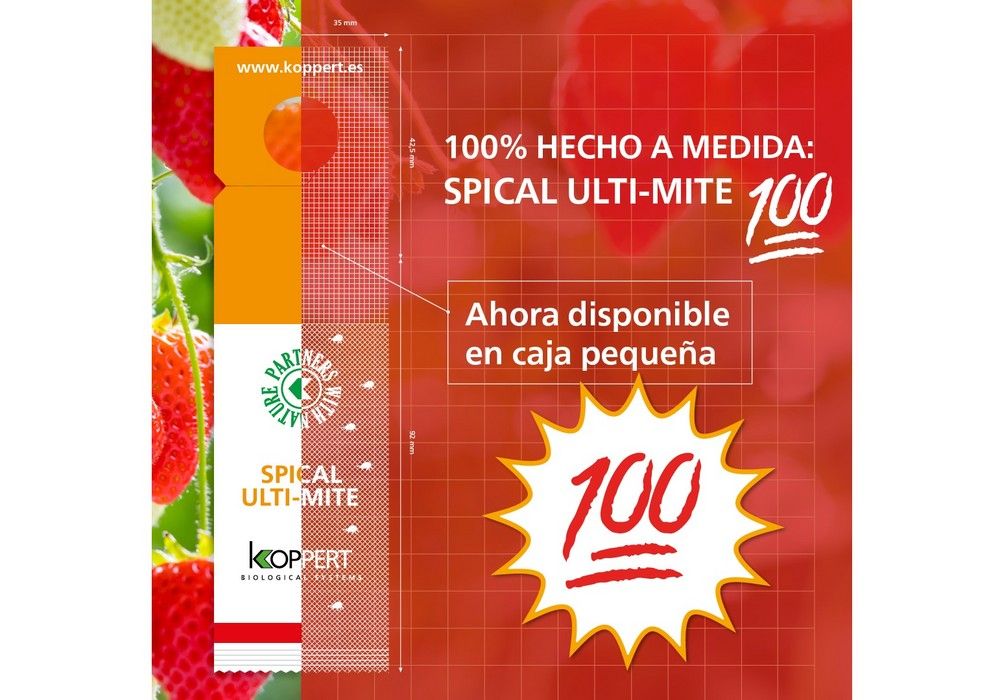  Koppert ofrece Spical Ulti-Mite en una caja más pequeña de 100 sobres