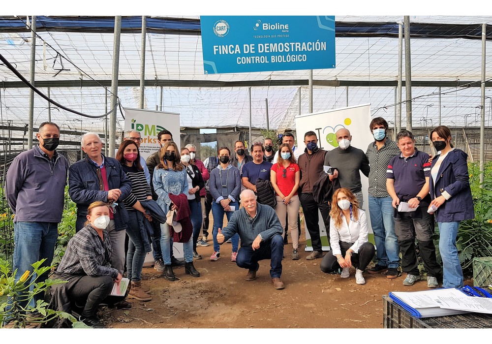 Una quincena de técnicos participa en una jornada demostrativa de control biológico en calabacín