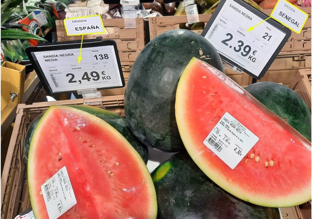 Se inicia la campaña de fruta de verano con etiquetados engañosos en varias cadenas de distribución