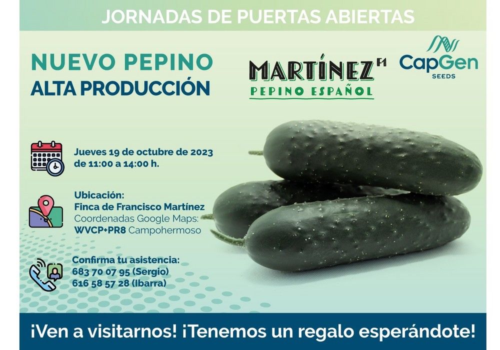 CapGen Seeds presenta su nuevo pepino corto Martínez en el levante almeriense
