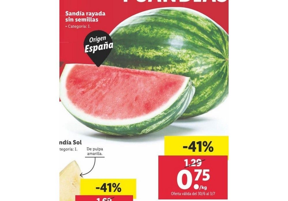 Las promociones de los supermercados hacen descender los precios de la sandía en origen