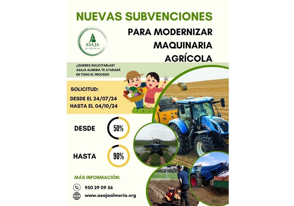 ASAJA informa de las nuevas ayudas de 100 millones para modernizar las explotaciones agrarias