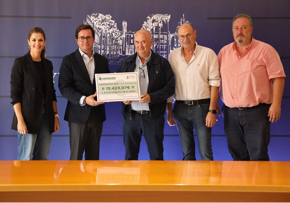 Campoejido dona 13.423 euros al Ayuntamiento de El Ejido para el fomento de políticas de Igualdad