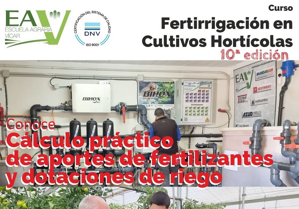 La Escuela Agraria de Vícar programa la décima edición del curso de fertirrigación de cultivos