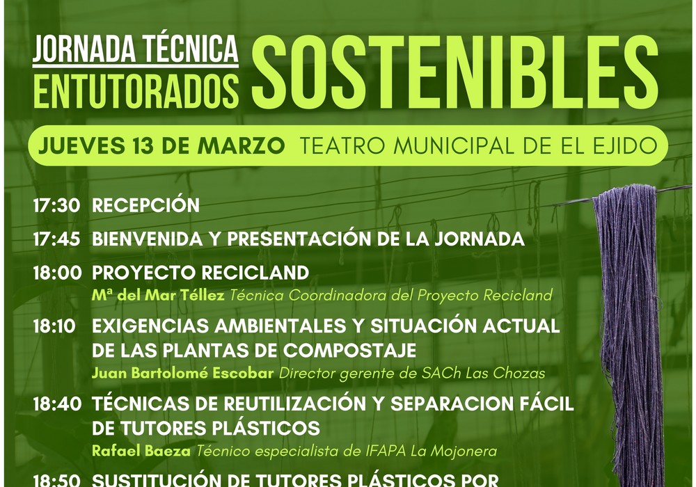 Ayuntamiento de El Ejido, Junta e IFAPA organizan una jornada técnica sobre entutorados sostenibles